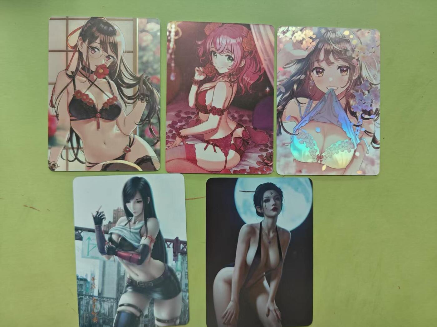 龙虎卡牌第四十七场 （无佣金，满120包邮，欢迎送拍） 鸡腿咖啡美少女内衣同人彩闪3张+樱桃卡牌黑悟空四娘普卡