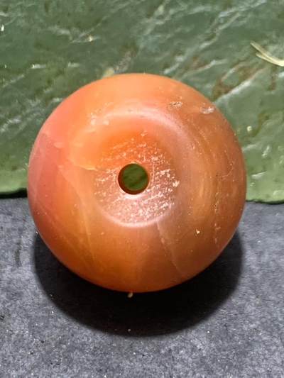 保山南红玛瑙红白双色亚光面包圈平安扣一个，， - 保山南红玛瑙红白双色亚光面包圈平安扣一个，，