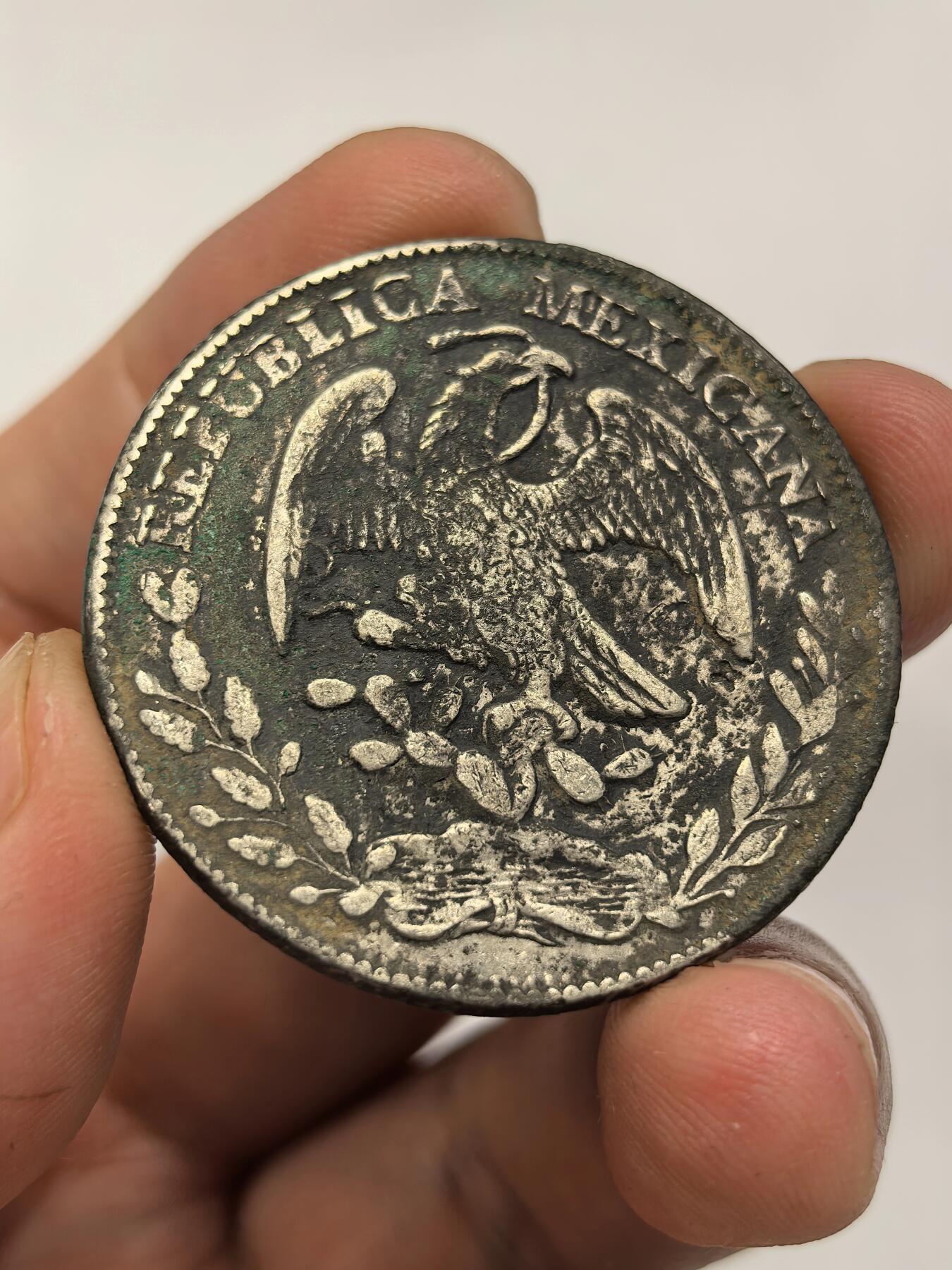 博洋堂德系小专场暨第132期（全场包邮） 墨西哥1874年ZS YH版花边鹰洋 罐装无洗老墨戳 全深打