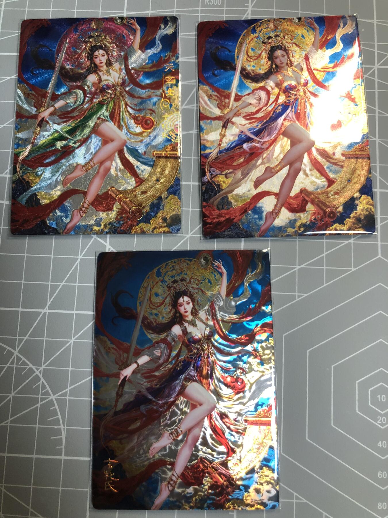奇点卡牌 亲签 编号 场 奇点卡牌 九天玄女粗闪冷烫光刻一套