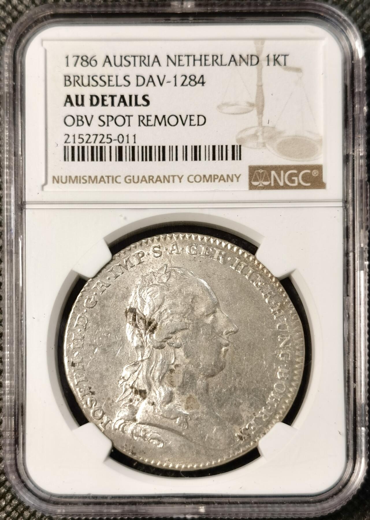  甄臻铺-世界币章拍卖（第26期），送拍享返佣金等优惠多多 NGC-AUD 1786年奥属尼德兰，弗朗茨二世1泰勒大银币，少见头像，少见好品