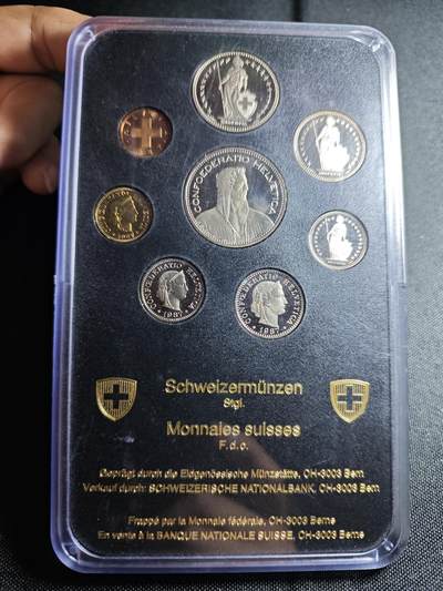 KK钱币收藏小铺 《批量/好品散币 套币 银币》专场 2月预留时间 周末发货 -  1987瑞士大小面值清年精制币！