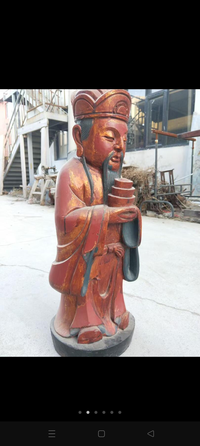 因拆迁偶得楠木鎏金财神，开脸端庄祥和，神态自然吉祥，喜欢请回家。