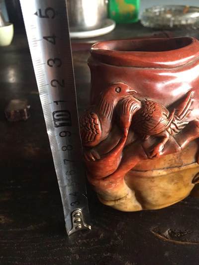 清代寿山石笔洗，包浆好，雕刻漂亮，见图示 - 清代寿山石笔洗，包浆好，雕刻漂亮，见图示