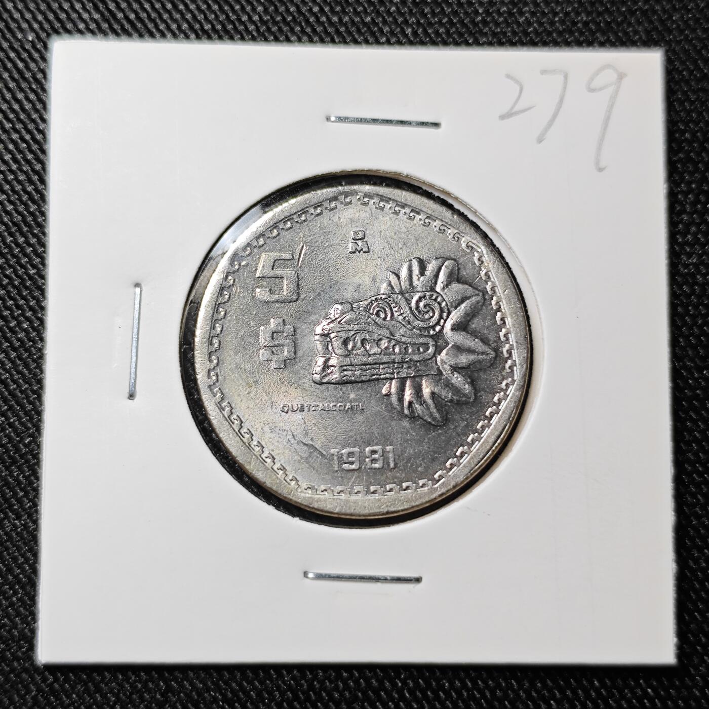 KK钱币收藏小铺 《批量/好品散币 套币 银币》专场 2月预留时间 周末发货  1981墨西哥5比索 好品