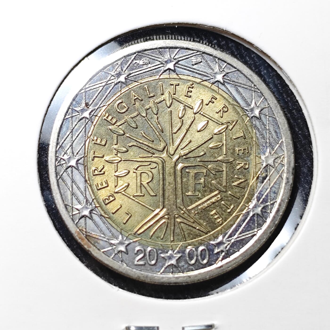 KK钱币收藏小铺 《批量/好品散币 套币 银币》专场 2月预留时间 周末发货 2000法国2欧 