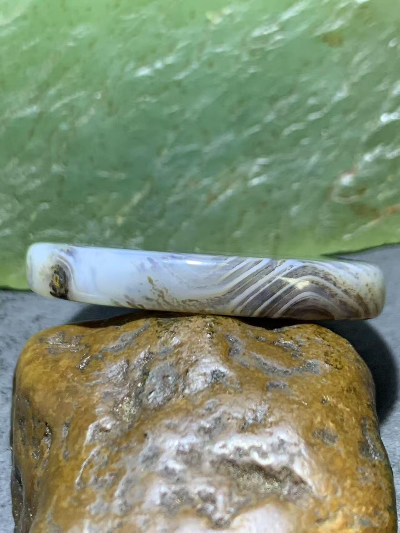 精美高玉化千层草花纹海洋玉髓吊坠一个！