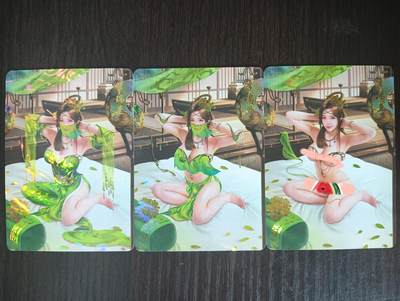 花开卡拍第32期（7月27号周日截拍，品控勿拍!!!拍品不寄存，运费5元，自制卡难免瑕疵，可能存在轻微撞角爆边等出厂瑕疵，品控介意勿拍！） - 青鸾殿卡牌 水浒传外传 李瑞兰 1套三渐变3张 斜纹彩闪工艺