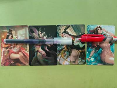龙虎卡牌第四十七场 （无佣金，满120包邮，欢迎送拍） - 个人自制艺术卡4张（质感就和三国杀卡牌一样）