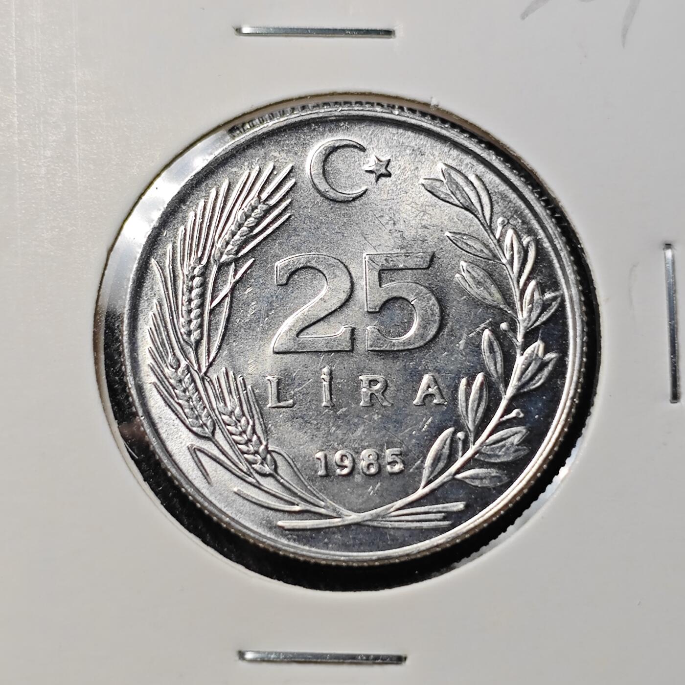 KK钱币收藏小铺 《批量/好品散币 套币 银币》专场 2月预留时间 周末发货  1985土耳其25里拉 好品