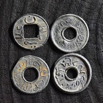 【良泉】【直播场】第三十五期，172组 银器、银饰、西方古代钱币专场，8月7日晚19.30点开拍！ - 17-18世纪【海上丝绸之路】东南亚锡钱4枚一组，总重3.05克
