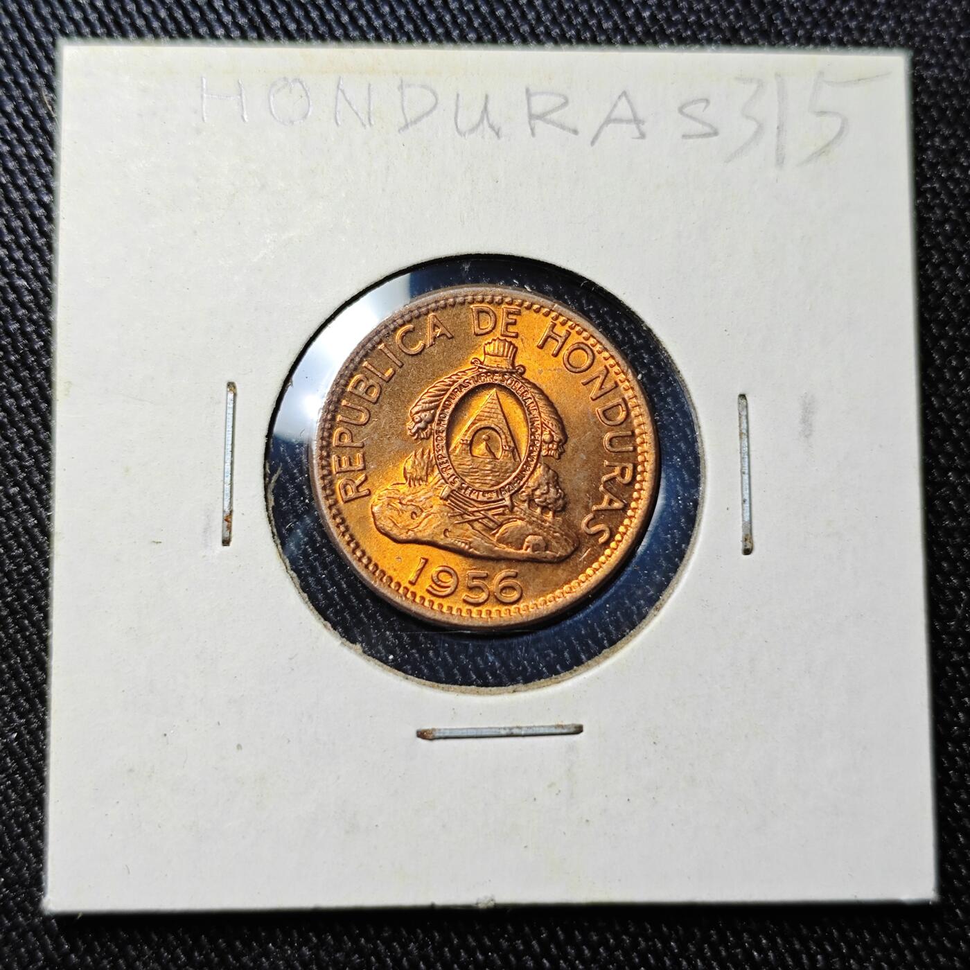 KK钱币收藏小铺 《批量/好品散币 套币 银币》专场 2月预留时间 周末发货  1956洪都拉斯2分铜币 拆卷品