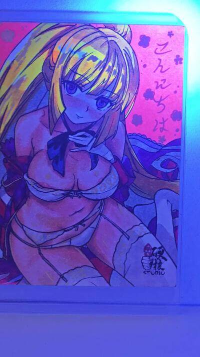 白泽拍卖卡牌手绘专场第21期（七月将残暑未收， 晚凉庭院独登楼） 2024 硬核手绘卡 维密魅魔 恩琳亲签 卡夹封装（后图有特效）