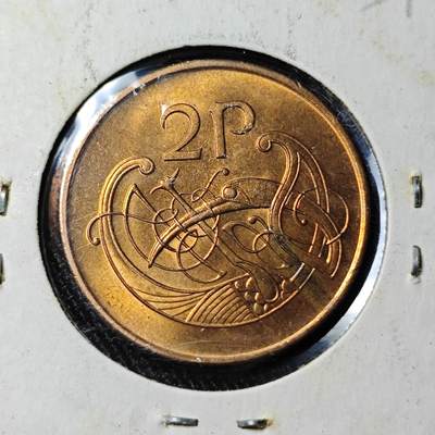 KK钱币收藏小铺 《批量/好品散币 套币 银币》专场 2月预留时间 周末发货 -  1975爱尔兰2P铜币 拆卷品