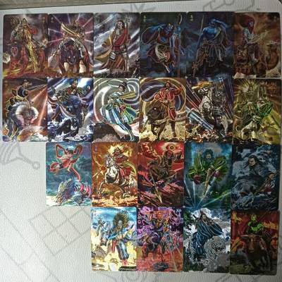 花开卡拍第32期（7月27号周日截拍，品控勿拍!!!拍品不寄存，运费5元，自制卡难免瑕疵，可能存在轻微撞角爆边等出厂瑕疵，品控介意勿拍！） - 燎原胡子怪兽封神完结弹全套 幻粗21张，其中丘引有划痕介意勿拍