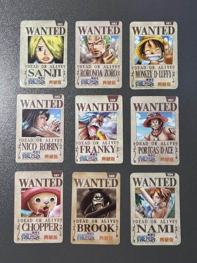 【千年暗室 一灯即明】小王子卡拍第十四场 华丰魔法士干脆面 航海王食品卡 面卡 通缉令9张