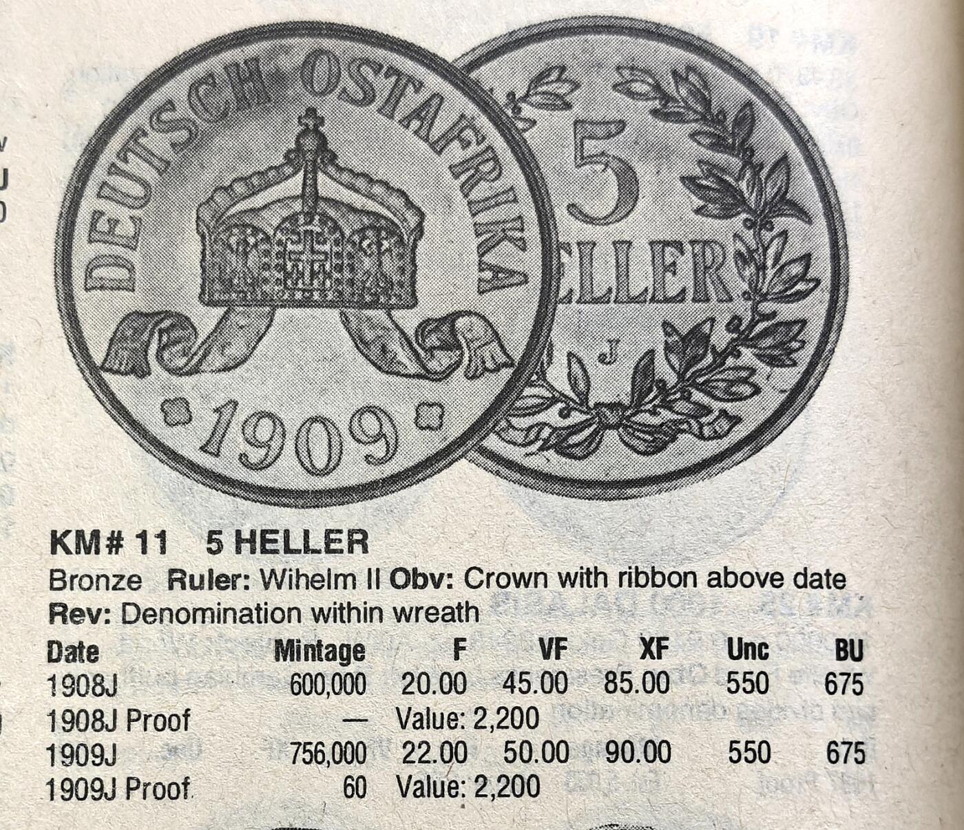 凡希社世界钱币微拍月度大拍（2025/07） 1908J德属东非5HELLER大铜NGC-MS62，原色铜光，品相难得一见的德属好品种，仅发行两年，卢比体系里规格最大的铜辅币。（视频参考）
