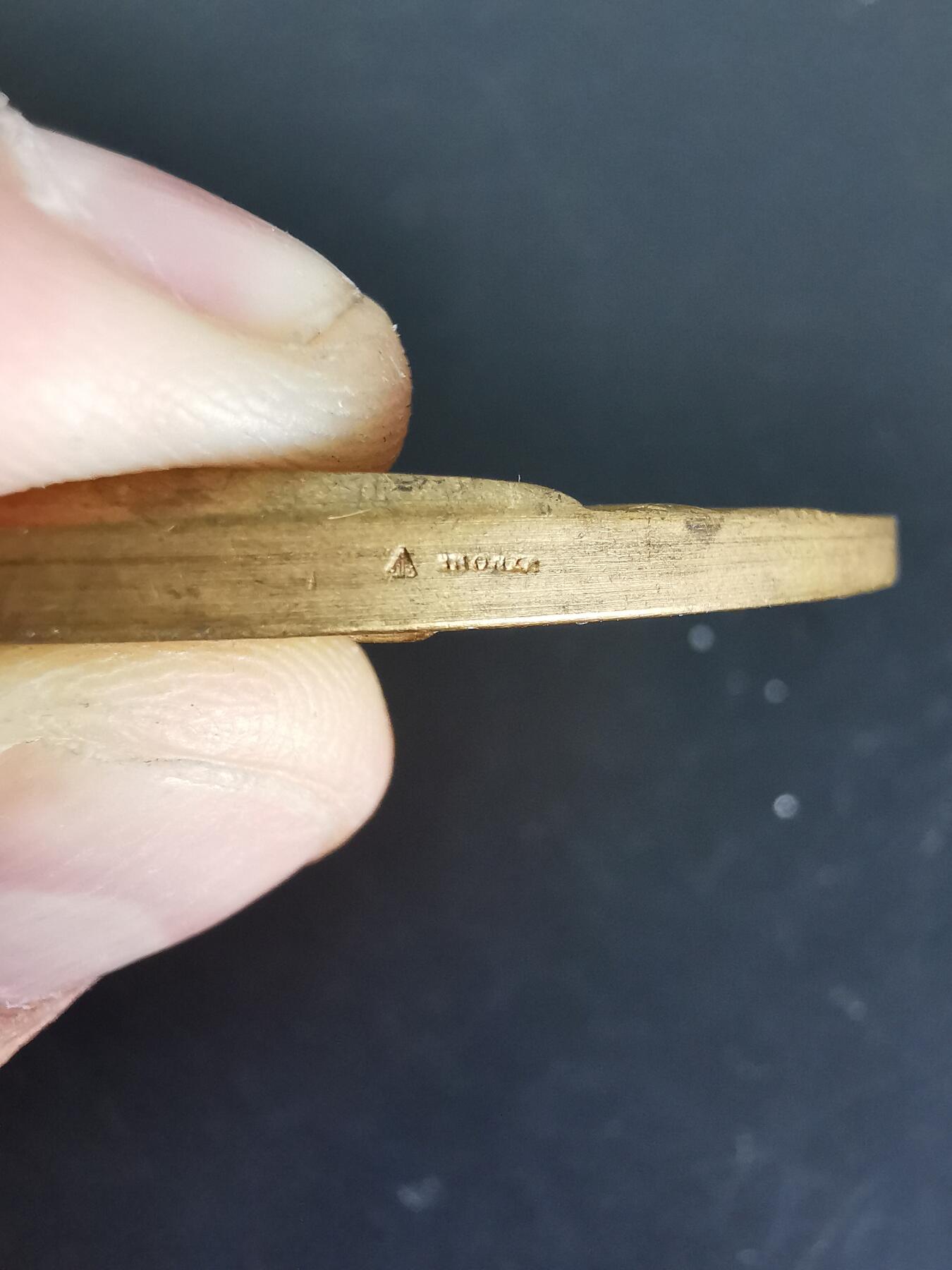 老王徽章第137期 法国JOSUE HEILMANN镀金大铜章   直径60mm  重量85.2g