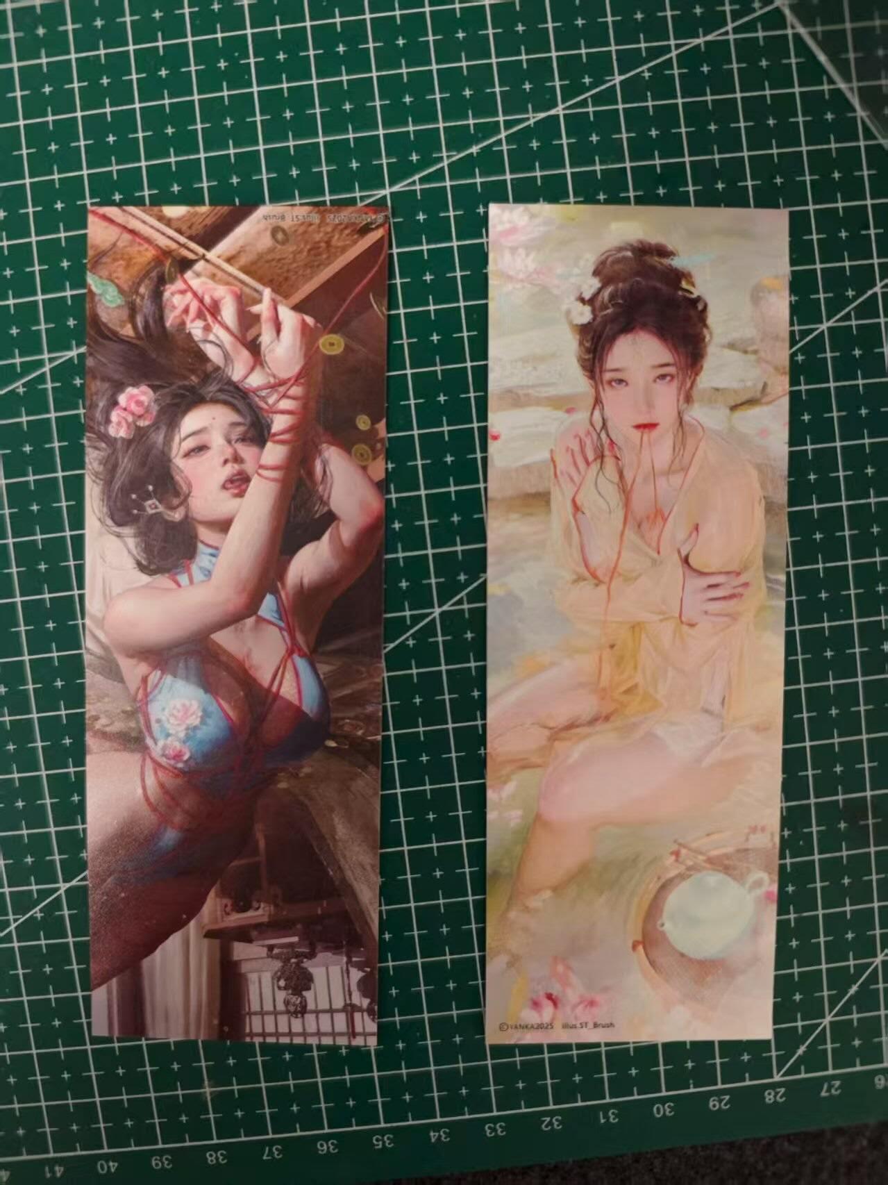龙虎卡牌第四十七场 （无佣金，满120包邮，欢迎送拍） 书签一套2张 燎原卡牌 ST_brush 刷子 人间传 杜夫人&春梅