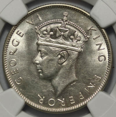 紫瑗钱币——第578期 - 斐济 1942年 S版 乔治六世 1弗罗林 NGC MS63