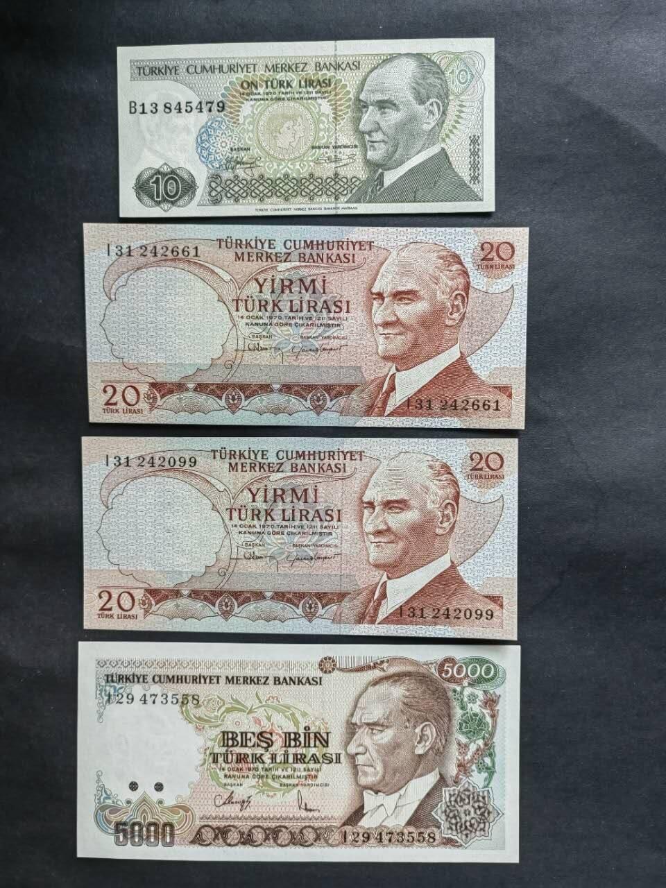 外国纸币专场250726第四十九场 土耳其🇹🇷10一500000十四张套。全新品相UNC。