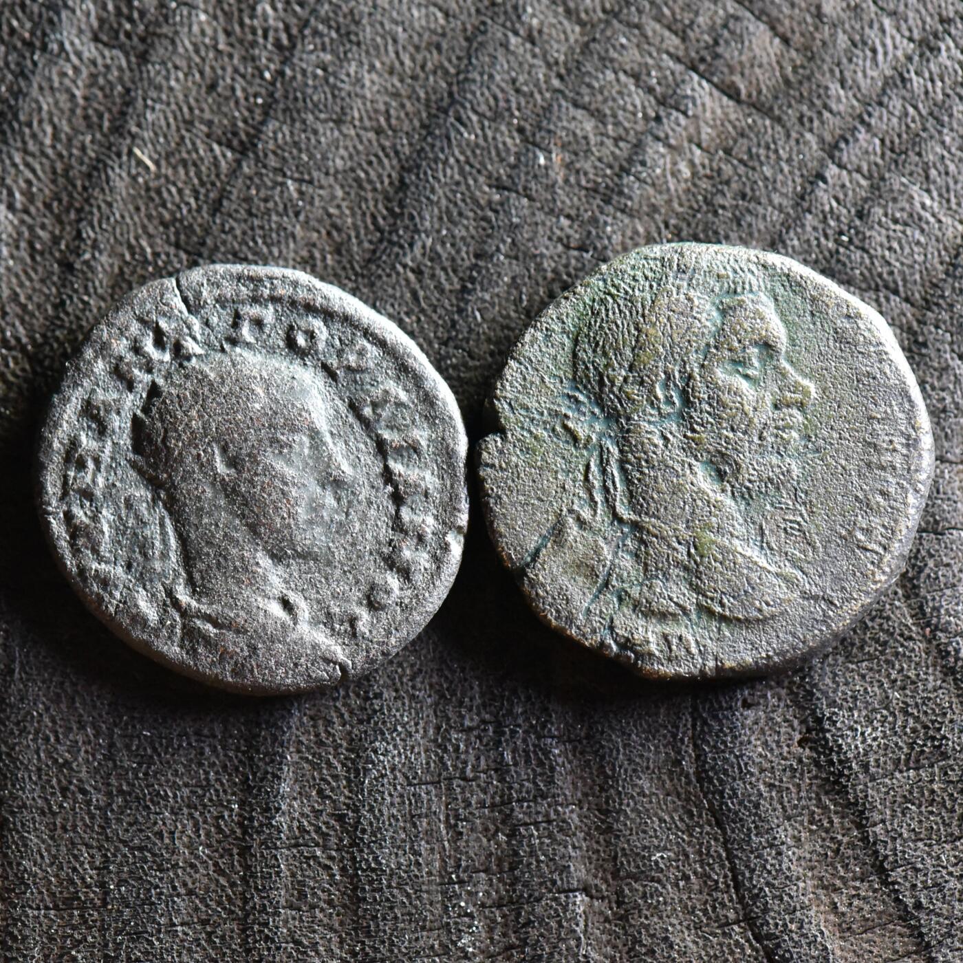 【良泉】【直播场】第三十五期，172组 银器、银饰、西方古代钱币专场，8月7日晚19.30点开拍！ 【藏家出品C】【古罗马·行省2枚】公元238-244年马其顿行省，戈尔迪安三世+公元196–217年【暴君埃拉伽巴路斯】马恰诺波利斯，莫西亚行省，医神大铜币，总重18.54克