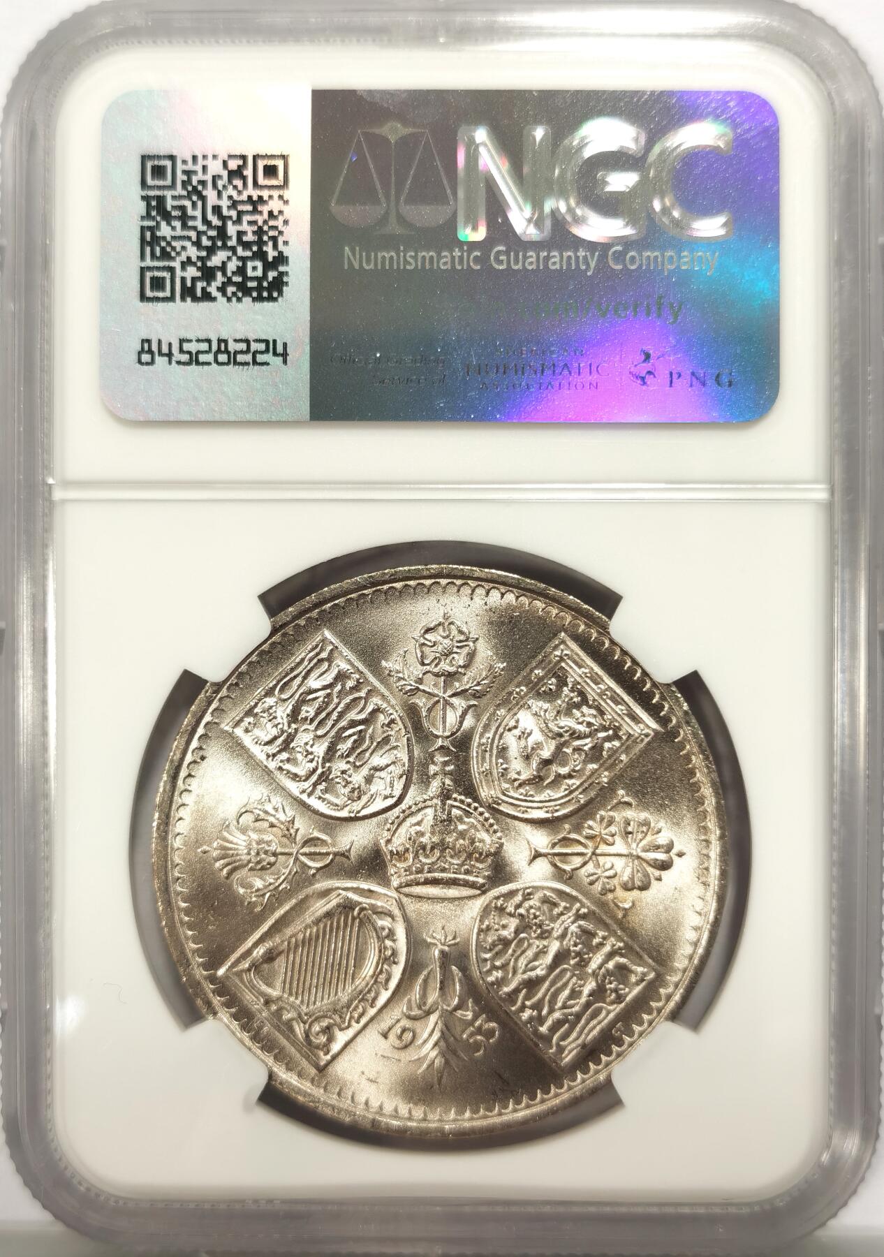 博洋堂德系小专场暨第132期（全场包邮） NGC MS65 英国1953年伊丽莎白二世登基纪念克朗