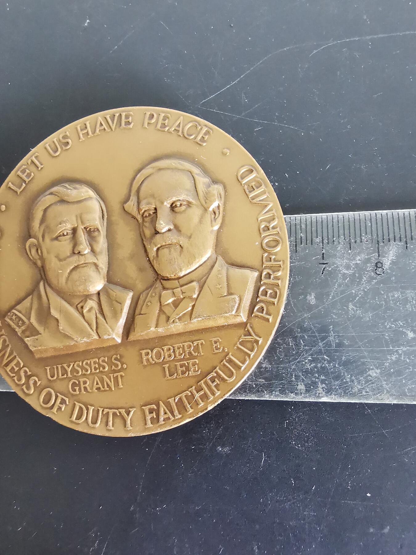老王徽章第137期 美国内战100周年大铜章    直径64mm   重量133.7g
