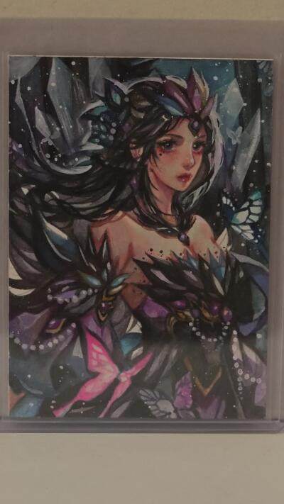 白泽拍卖卡牌手绘专场第21期（七月将残暑未收， 晚凉庭院独登楼） 2024 世说新语手绘卡 蝴蝶精灵 流照亲签 卡夹封装