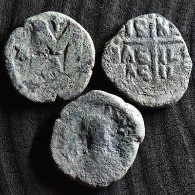 【良泉】【直播场】第三十五期，172组 银器、银饰、西方古代钱币专场，8月7日晚19.30点开拍！ - 【藏家出品A】拜占庭40文大铜币3枚，总重41.36克