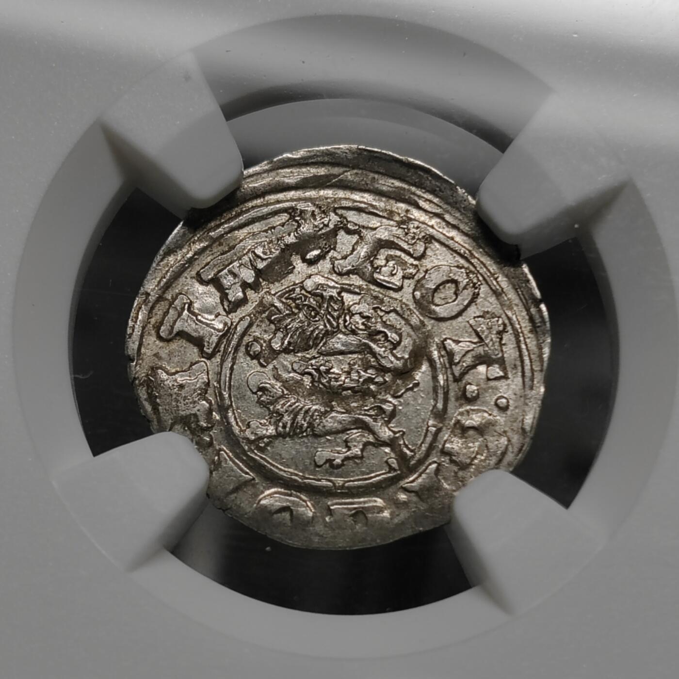 博洋堂德系小专场暨第132期（全场包邮） NGC MS63 唯一冠军分！德国布伦瑞克-沃尔芬比特尔1619年狮子纹章1/24泰勒银币