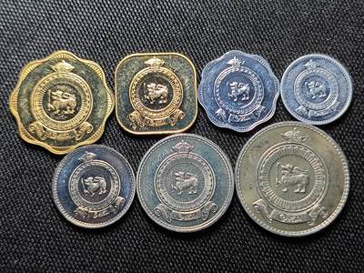 KK钱币收藏小铺 《批量/好品散币 套币 银币》专场 2月预留时间 周末发货 -  1971锡兰英联邦自治时期 大小面值清年一套 精制币！