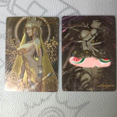 花开卡拍第32期（7月27号周日截拍，品控勿拍!!!拍品不寄存，运费5元，自制卡难免瑕疵，可能存在轻微撞角爆边等出厂瑕疵，品控介意勿拍！） - 妹卡，早期粗闪两张
