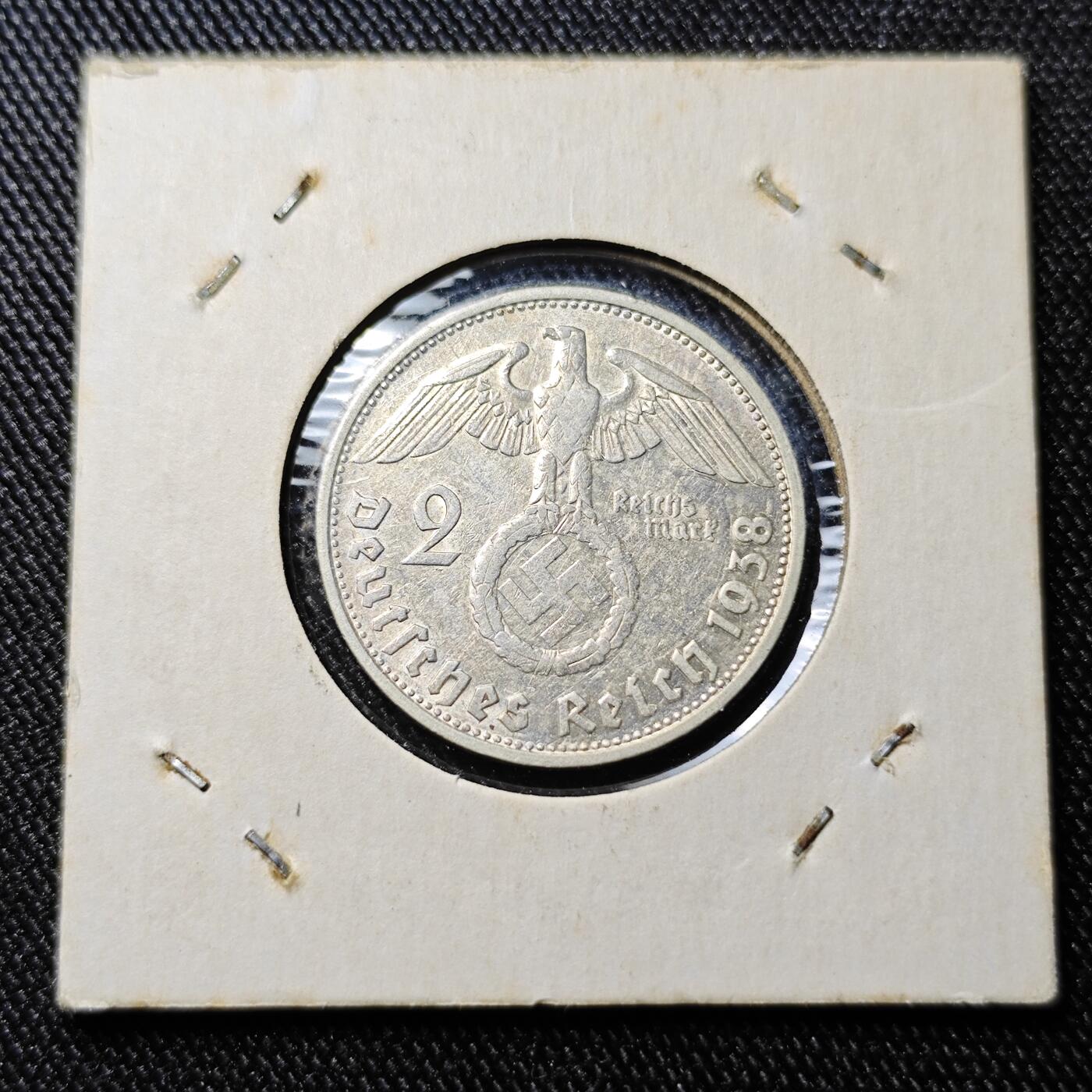 KK钱币收藏小铺 《批量/好品散币 套币 银币》专场 2月预留时间 周末发货  1938德国2马克银币 带万