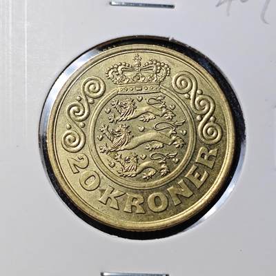 KK钱币收藏小铺 《批量/好品散币 套币 银币》专场 2月预留时间 周末发货 - 1990 丹麦20克朗好品