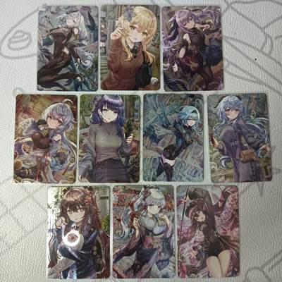花开卡拍第32期（7月27号周日截拍，品控勿拍!!!拍品不寄存，运费5元，自制卡难免瑕疵，可能存在轻微撞角爆边等出厂瑕疵，品控介意勿拍！） - 1、老郑卡牌 原神一套10张 粗闪