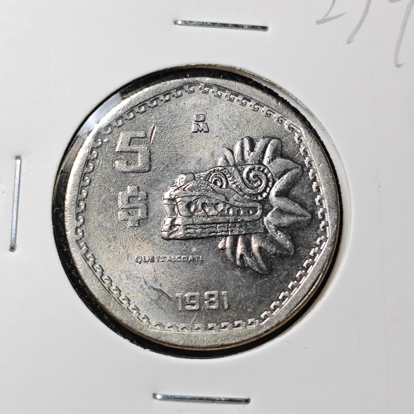 KK钱币收藏小铺 《批量/好品散币 套币 银币》专场 2月预留时间 周末发货  1981墨西哥5比索 好品