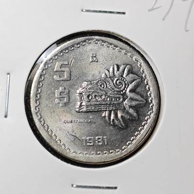KK钱币收藏小铺 《批量/好品散币 套币 银币》专场 2月预留时间 周末发货 -  1981墨西哥5比索 好品