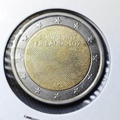 KK钱币收藏小铺 《批量/好品散币 套币 银币》专场 2月预留时间 周末发货 -  芬兰2017年纪念币 芬兰独立百年 2欧  好品 少见品种