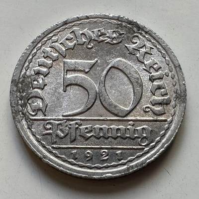 🌹外币初藏🌹🐯2025年第80场  每周二四六晚8️⃣点 接代拍 - 魏玛1921年50芬尼