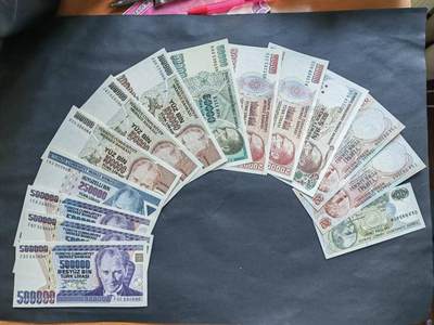 外国纸币专场250726第四十九场 - 土耳其🇹🇷10一500000十四张套。全新品相UNC。