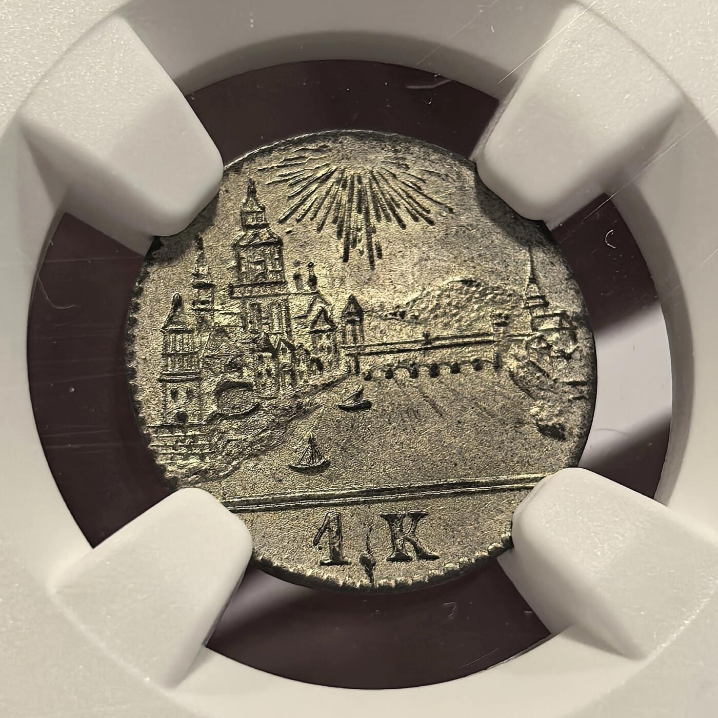博洋堂德系小专场暨第132期（全场包邮） NGC MS64 德国法兰克福1839年城市景观1克鲁泽银币