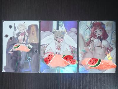 花开卡拍第32期（7月27号周日截拍，品控勿拍!!!拍品不寄存，运费5元，自制卡难免瑕疵，可能存在轻微撞角爆边等出厂瑕疵，品控介意勿拍！） - 次元鉴赏卡牌 绘天阁 单卡 3张 彩闪