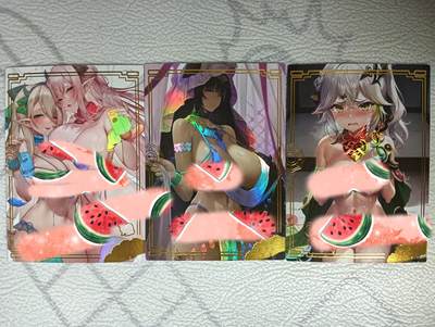 花开卡拍第32期（7月27号周日截拍，品控勿拍!!!拍品不寄存，运费5元，自制卡难免瑕疵，可能存在轻微撞角爆边等出厂瑕疵，品控介意勿拍！） - 妹卡，次元鉴赏早期彩闪三张