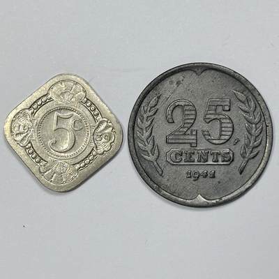 【雨安】【世界币章101期】2025-07-26 周六 19:30 保真 8秒倒数自动落锤 高效拍卖 - 荷兰早期辅币2个   好品