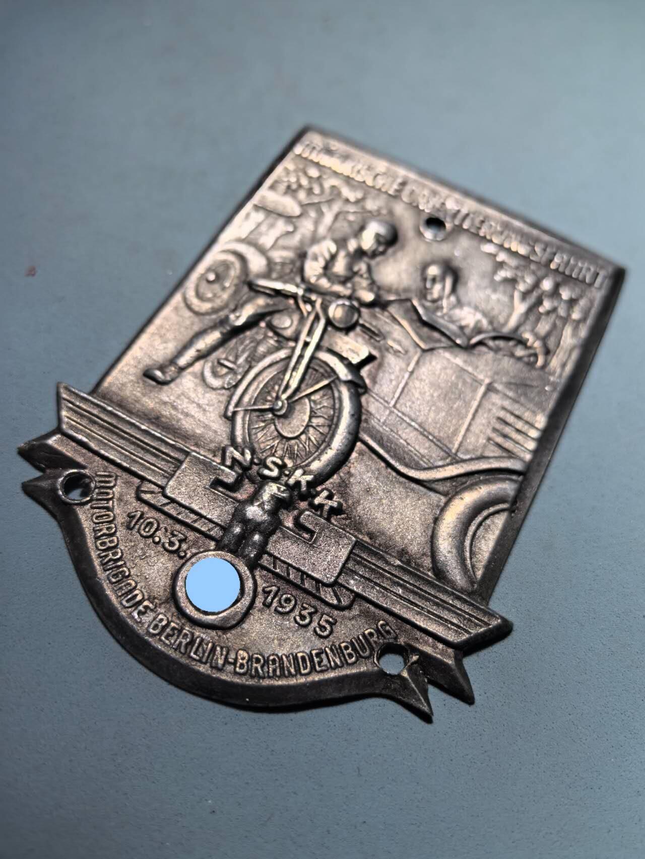 盛世勋华——号角文化勋章邮票专场拍卖第289期 德国（1939）NS运输团（NSKK）柏林-勃兰登堡摩托化旅1935年马尔基施定向赛纪念章牌 大尺寸 极为少见