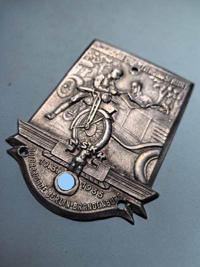 盛世勋华——号角文化勋章邮票专场拍卖第318期 德国（1939）NS运输团（NSKK）柏林-勃兰登堡摩托化旅1935年马尔基施定向赛纪念章牌 大尺寸 极为少见