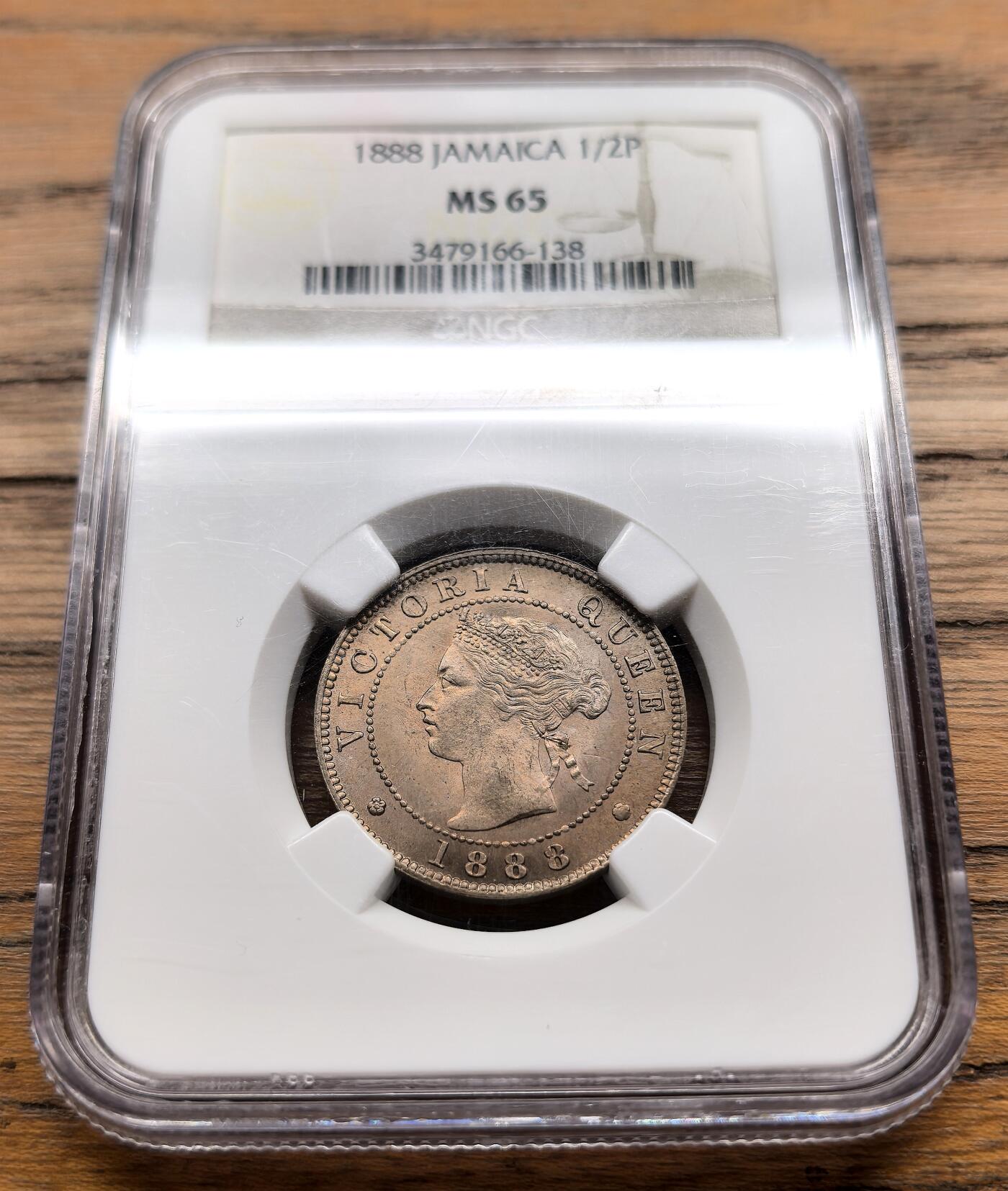 凡希社世界钱币微拍月度大拍（2025/07） 1888牙买加小维1/2便士NGC-MS65