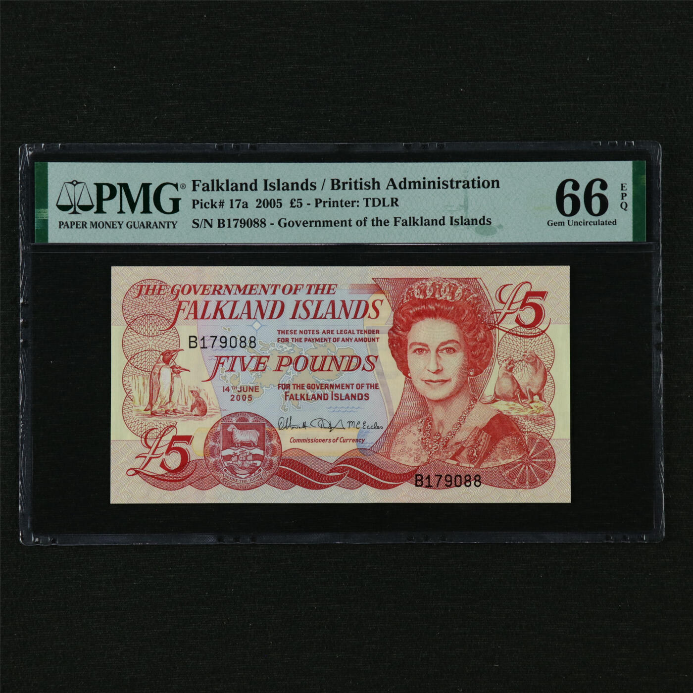 【亘邦集藏】第210期拍卖 2005年 福克兰群岛5镑 PMG 66EPQ B179088