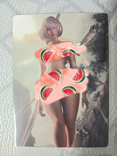 花开卡拍第32期（7月27号周日截拍，品控勿拍!!!拍品不寄存，运费5元，自制卡难免瑕疵，可能存在轻微撞角爆边等出厂瑕疵，品控介意勿拍！） - 艺术卡 尤尔哈2B 普卡1张  正反面渐变